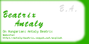 beatrix antaly business card